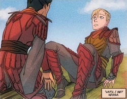 Amadis discovering Nessa's true identity.