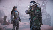 Aloy talking to Aratak.