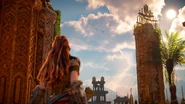 Aloy sees some Glinthawks nearby.