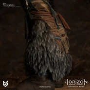 Closeup artwork of the Nora Huntress boots from the left by Thomas Sykutera.[3]