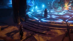 Aloy approaching Aratak and CYAN