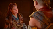 Aloy talking back to Bast.