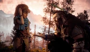 Rost telling Aloy to give him the Focus.