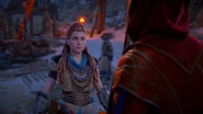 Aloy talking to Irid.