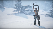 Aloy holding a Proving Trophy.