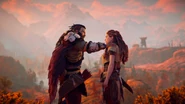 Rost explaining the lesson to Aloy.