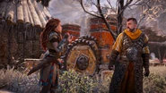Aloy putting the ear defenders on.