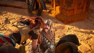 Erend and Aloy after the explosion.