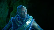 Aloy and Sylens discussing the plan.