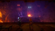 Ourea and Aloy overlooking the door to Cauldron EPSILON.