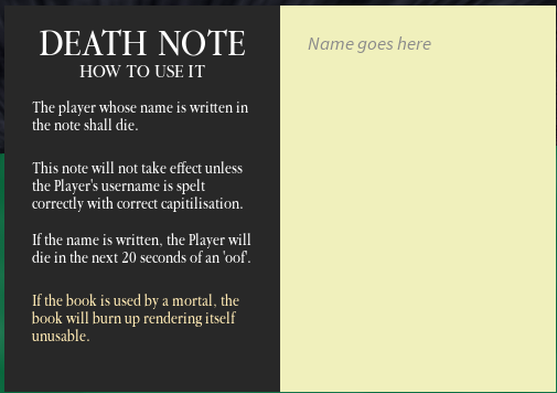Death Note Horrific Housing Wiki Fandom - death note roblox id