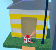 Santa delivering a gift to a player house. (Not by a player)