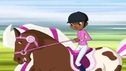 Molly riding on Calypso