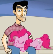 Pinkie Pie being stroked by the Dramatic-Sounding Narrator.