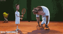 Wayne exhibits his urge to bury the tennis ball during his tennis course section.