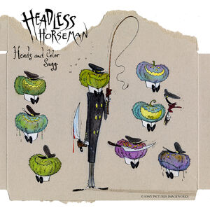 The Headless Horseman Hotel Transylvania Wiki Fandom The horseman has a tall and lanky figure, dons a typical chauffeur outfit, wears gloves, and has a green detachable pumpkin in place of a head. the headless horseman hotel