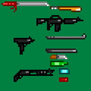 SprWeaponsTest.png (7 KB) The original Beer Can design can be seen from the lower right; next to the shotgun.