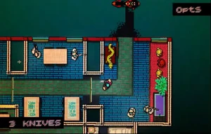 Biker making his way into the Blue Dragon.