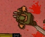 A Soldier Dodger ducking down and dodging gunfire.