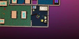 Biker approaching the shop owner.