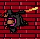 A Colombian Dodger ducking down and dodging gunfire.