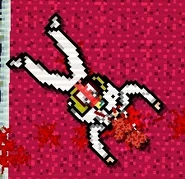 Jacket executing a Mobster with the Crowbar.