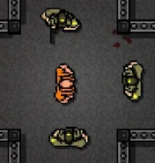 Three Security Guards block Richter's path in prison.