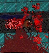 A Demon Thug after being shot, moments before exploding.