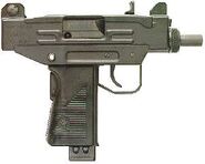 A real life IMI Micro Uzi, similar to the weapon depicted in-game.