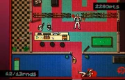Custom level for Hotline Miami by 89tmo. 

It is the earliest known example of someone modding Hotline Miami, only 15 days after the game's release