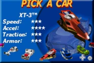 XT-3 as a playable car in the GBA version of Hot Wheels Velocity X