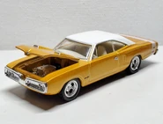 With hood open.