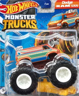 Monster Trucks 2024 Mix 2 Dodge Ram Van Orange Thailand HTM24