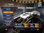 Rodger Dodger as a playable car in Hot Wheels Stunt Track Challenge