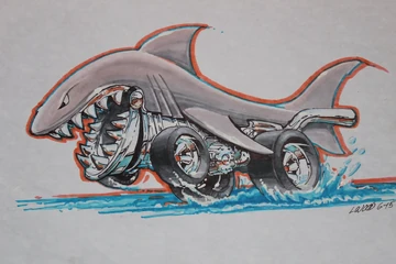 Voiture Hot Wheels Shark Bite Maroon - Série HW Mega Bite 3/5 - Modèle Collection Moulé Sous Pression