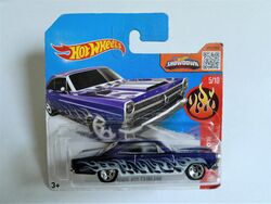 2016 Hot Wheels HW Flames #5/10 '66 Ford 427 Fairlane Black NIP