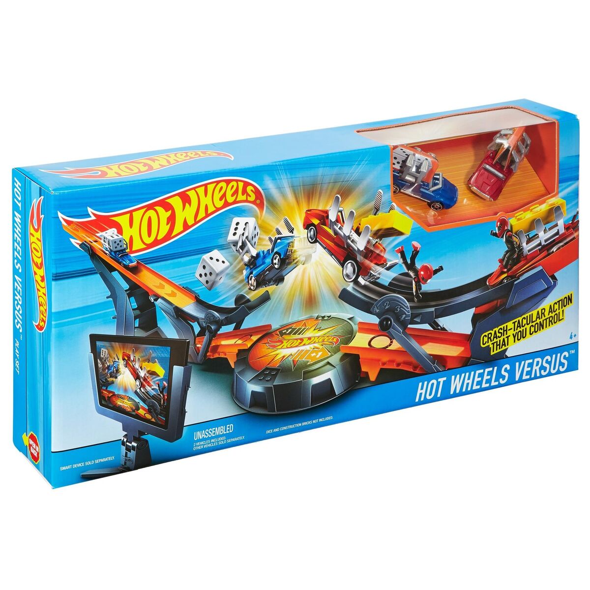 HOTWHEELS T-REX TAKEDOWN TRACK PLAYSET with Captain America's Car 