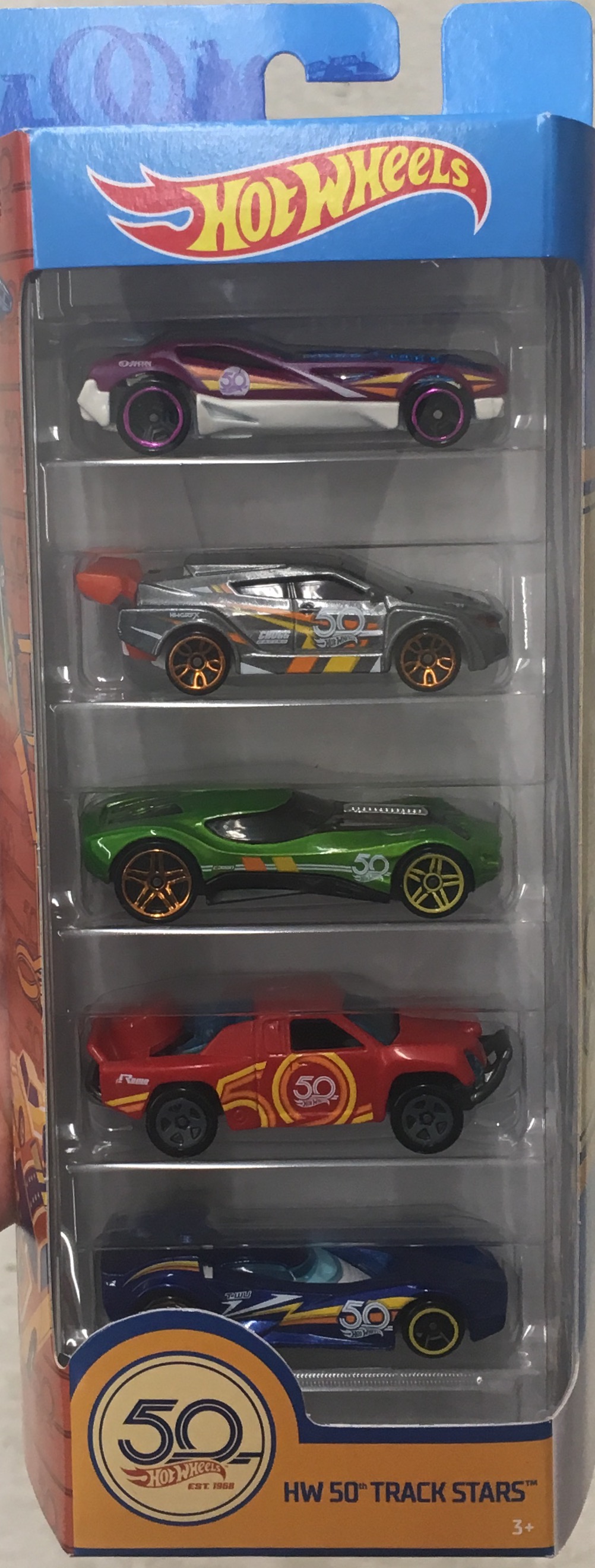 Hot Wheels 2018 HW 50th Anniversary Track Stars 5-pack Diecasts for sale online 