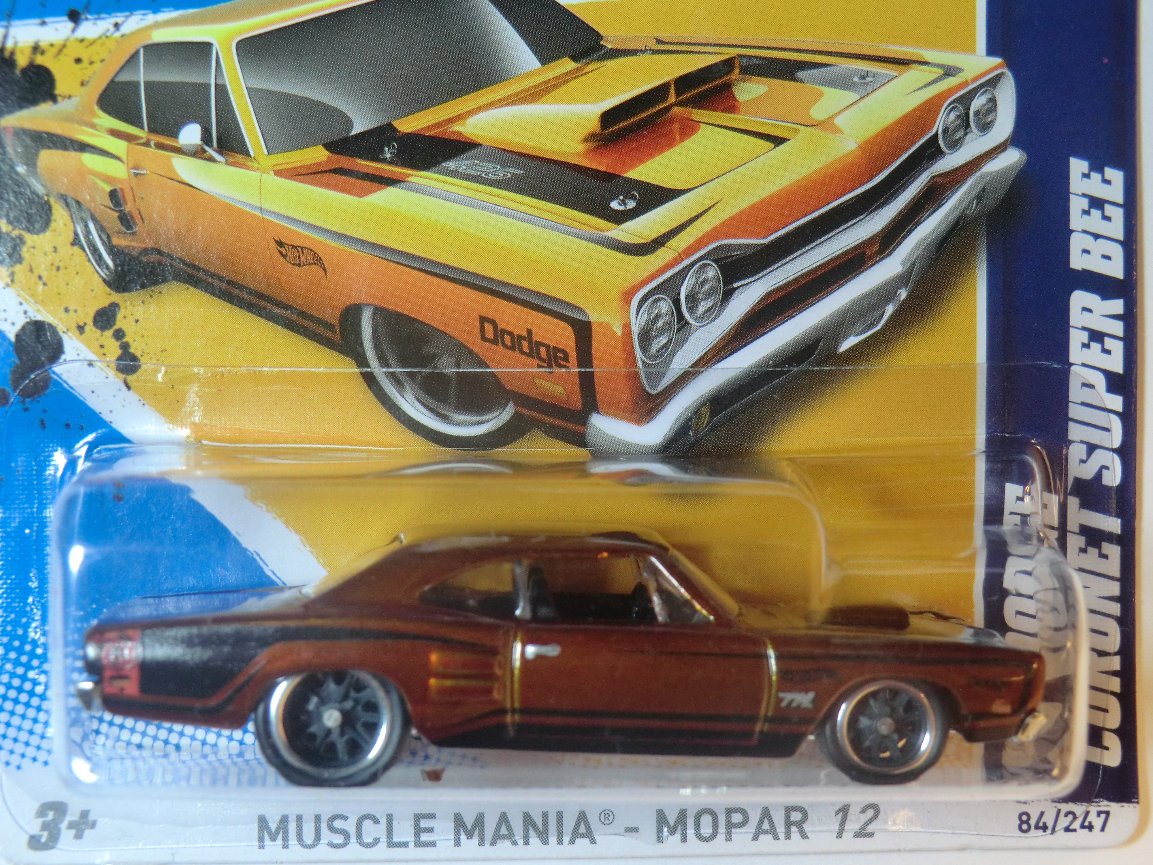 2012 Hot Wheels #84 Muscle Mania-Mopar '69 DODGE CORONET SUPER BEE Orange Varia