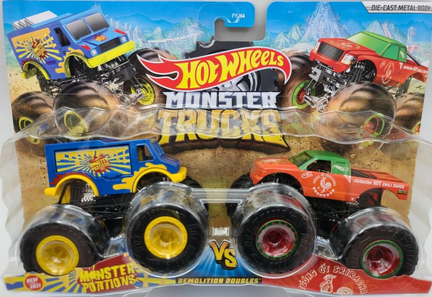 Hot Wheels Monster Trucks Demolition Doubles MONSTER PORTIONS vs