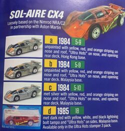 Hot wheels 2 sol aire cx4 1983 clearance
