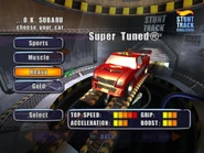 Super Tuned as a playable car in Hot Wheels Stunt Track Challenge