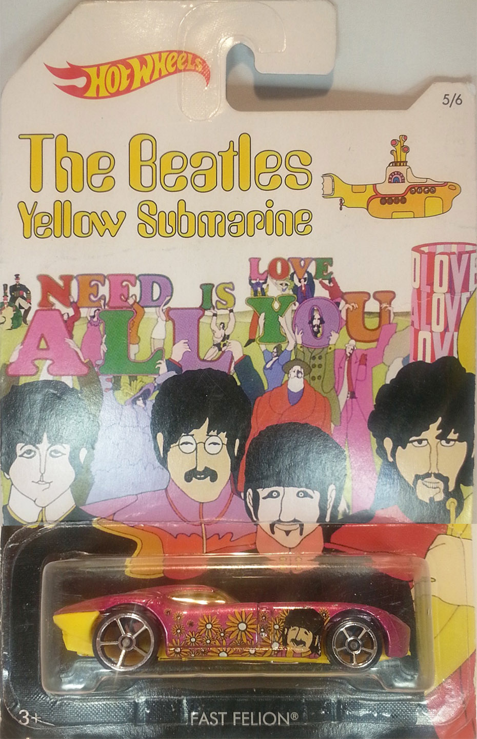 2016 Hot Wheels The Beatles Yellow Submarine #3 Fish'd N Chip'd Paul McCartney 