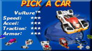 Vulture as a playable car in the GBA version of Hot Wheels Velocity X