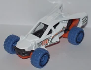 white Body, grey Interior, orange Base, blue Wheels with black rim