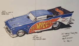 57 Chevy Funny car sketch