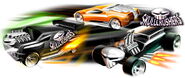 Art by John Violette, the orange car design was not produced.