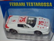 Ferrari Testarossa on blue card 1987 with red 75