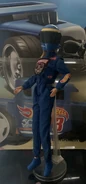 HW racing Barbie doll
