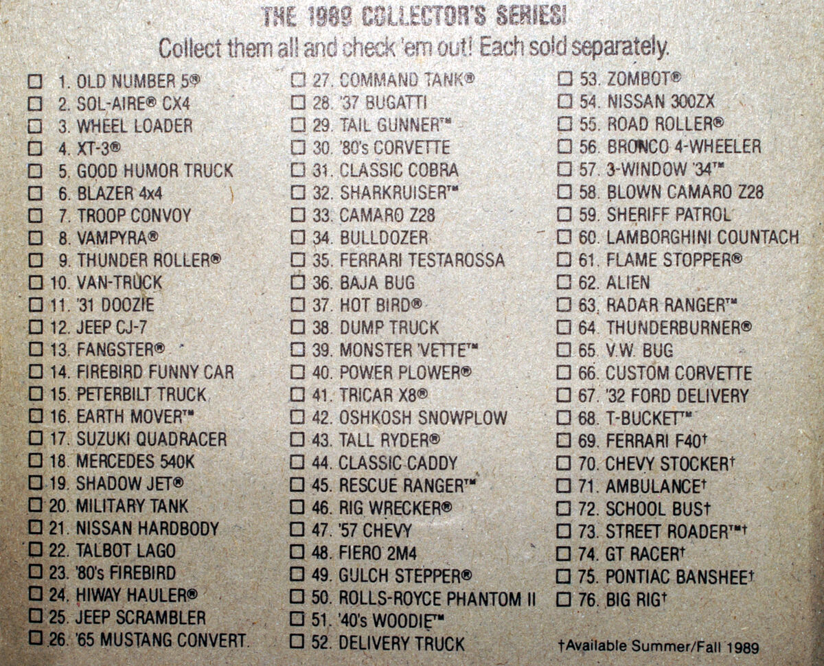 1989 hot wheels price guide hotsell